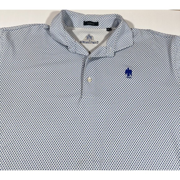 Turtleson Short Sleeve Golf Polo Shirt Geometric Print Embroidered Men s Large - Picture 3 of 10